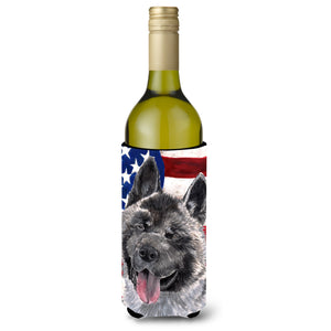 Akita Usa Patriotic American Flag Wine Bottle Beverage Insulator Hugger Sc9487Literk