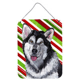 Caroline'S Treasures Alaskan Malamute Candy Cane Holiday Christmas Wall Or Door Hanging Prints, 16 X 12