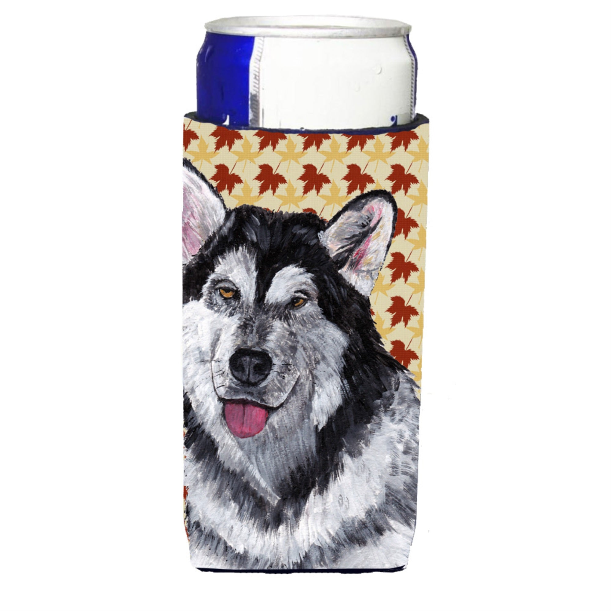 Alaskan Malamute Fall Leaves Ultra Beverage Insulators For Slim Cans Sc9495Muk