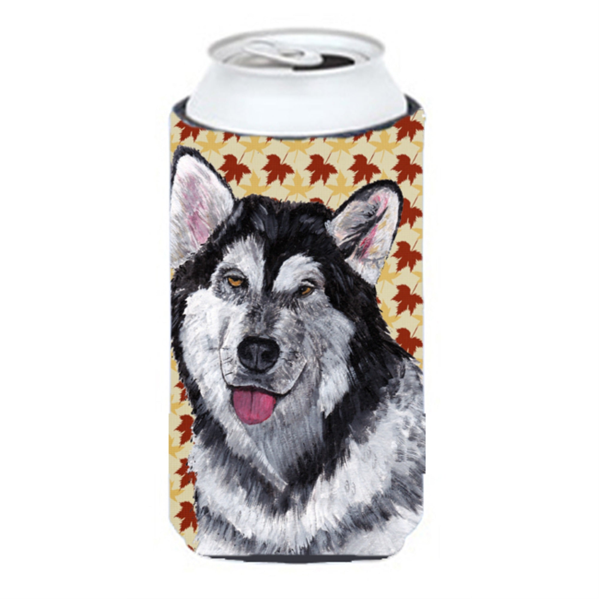 Alaskan Malamute Fall Leaves Tall Boy Beverage Insulator Hugger Sc9495Tbc