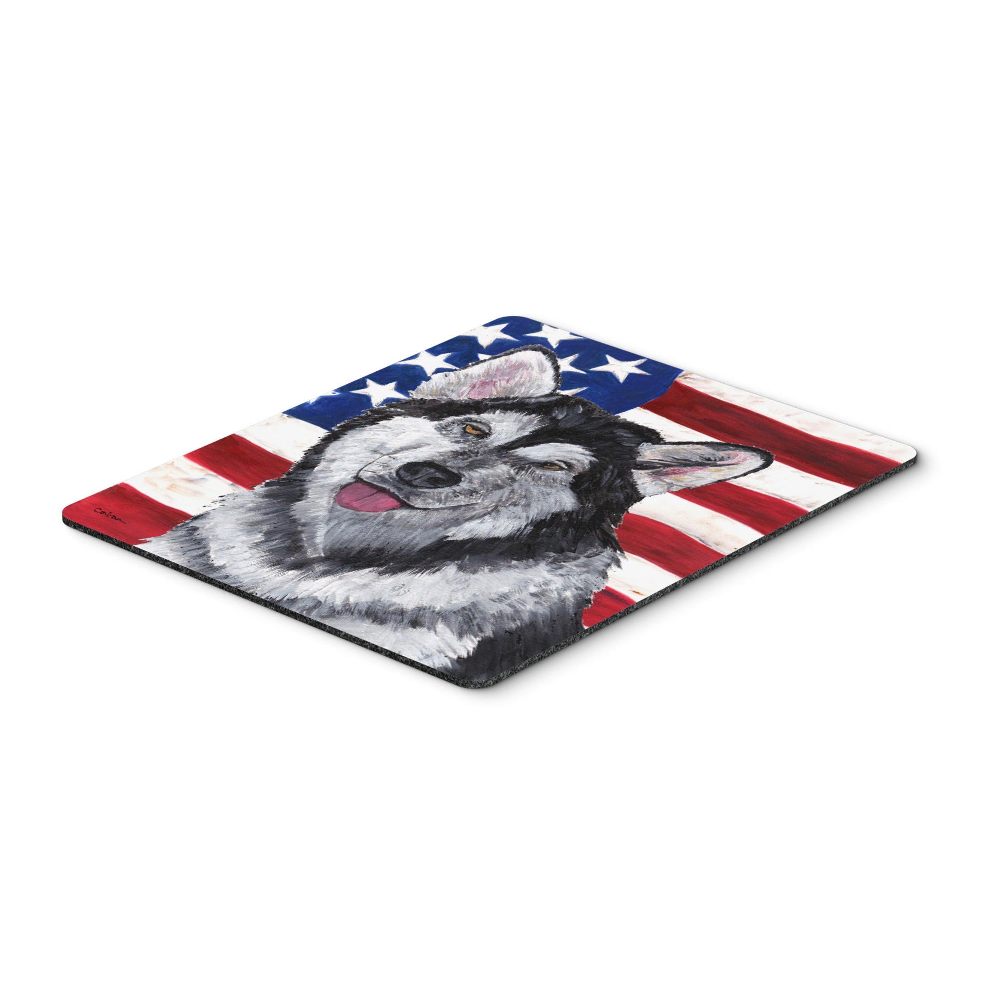 Caroline'S Treasures Alaskan Malamute Usa Patriotic American Flag Mouse Pad/Hot Pad/Trivet (Sc9497Mp)