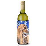 Afghan Hound Winter Snowflakes Holiday Wine Bottle Beverage Insulator Hugger Sc9499Literk