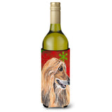 Afghan Hound Red Snowflakes Holiday Christmas Wine Bottle Beverage Insulator Hugger Sc9501Literk