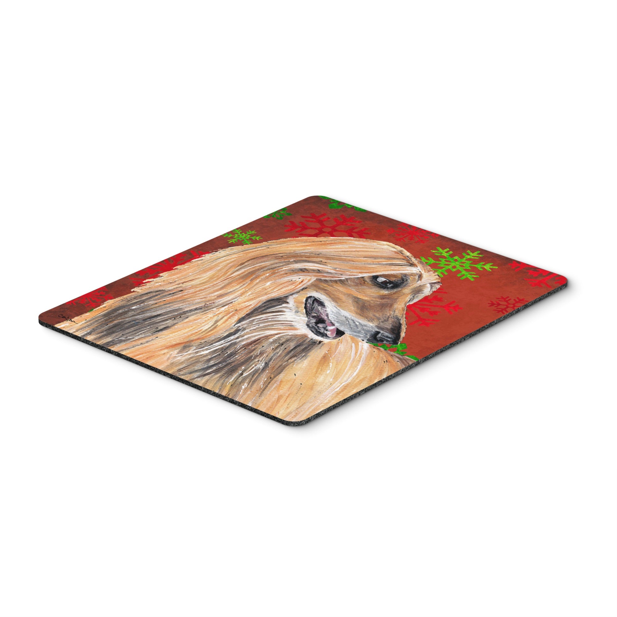 Caroline'S Treasures Afghan Hound Red Snowflakes Holiday Christmas Mouse Pad/Hot Pad/Trivet (Sc9501Mp)