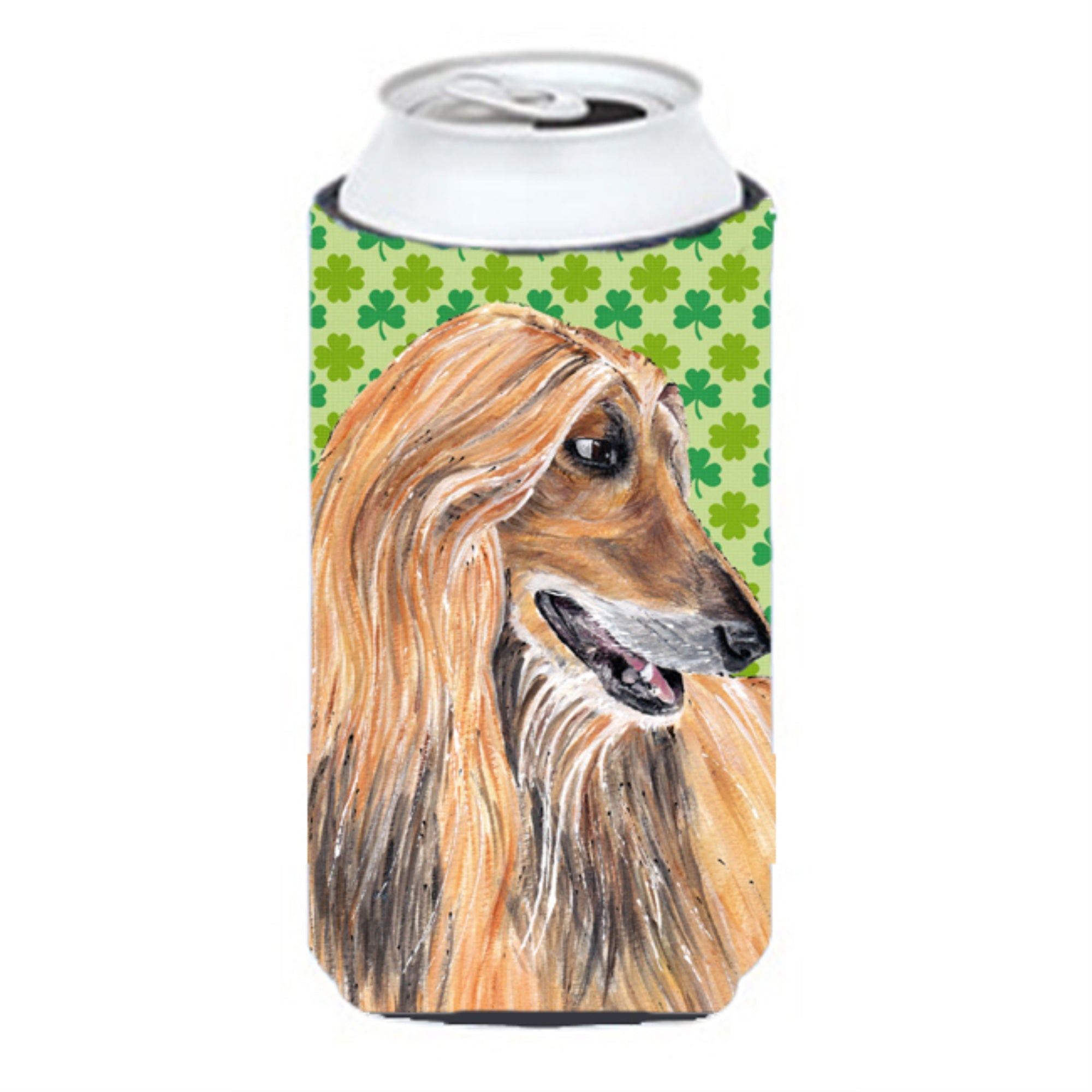 Afghan Hound St. Patrick'S Day Shamrock Tall Boy Beverage Insulator Hugger Sc9502Tbc
