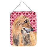 Caroline'S Treasures Afghan Hound Hearts Love And Valentine'S Day Wall Or Door Hanging Prints, 16 X 12