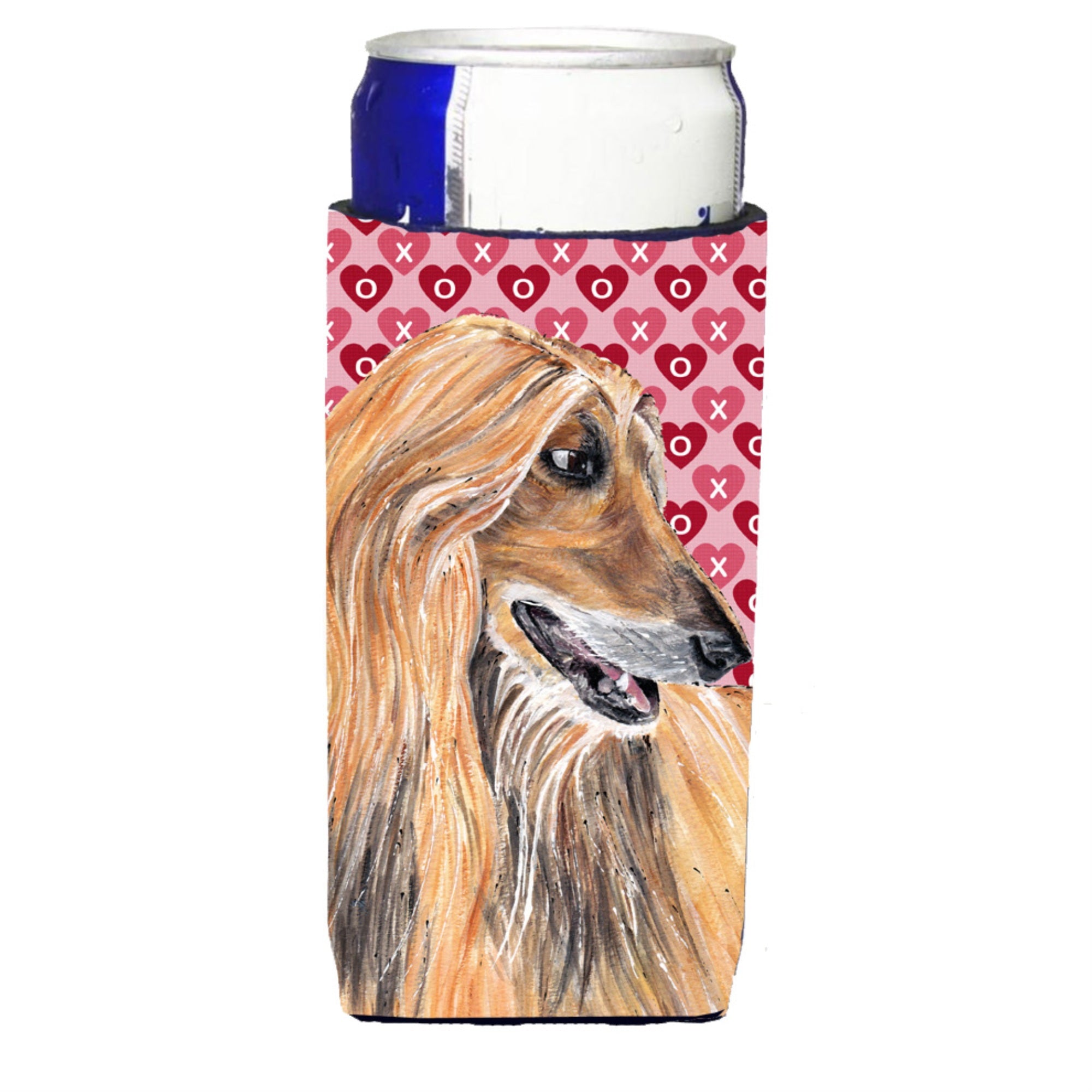Afghan Hound Hearts Love And Valentine'S Day Ultra Beverage Insulators For Slim Cans Sc9503Muk
