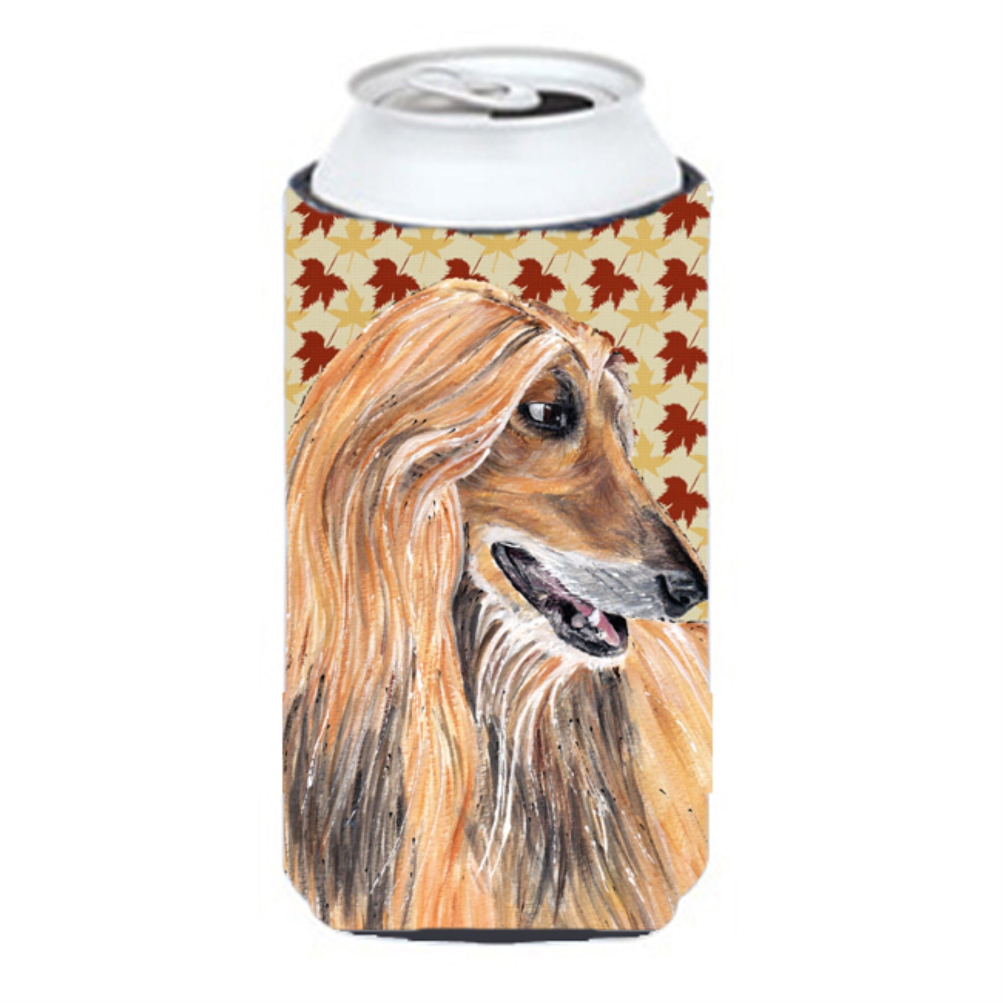 Afghan Hound Fall Leaves Tall Boy Beverage Insulator Hugger Sc9504Tbc