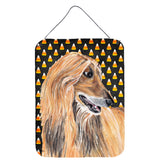 Caroline'S Treasures Afghan Hound Candy Corn Halloween Wall Or Door Hanging Prints, 16 X 12