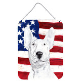 Caroline'S Treasures Sc9520Ds1216 Bull Terrier Usa American Flag Aluminium Metal Wall Or Door Hanging Prints, 16 X 12,