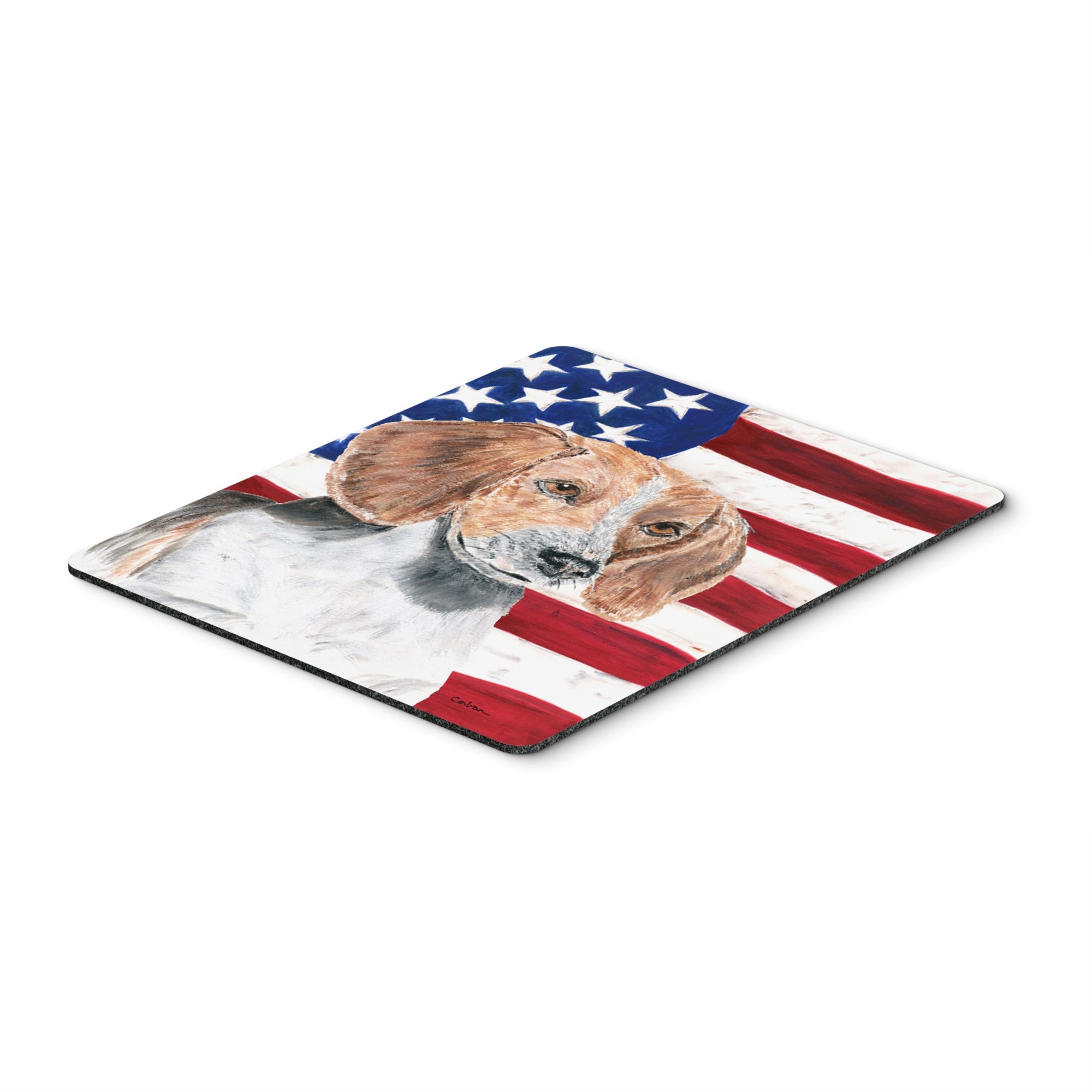 Caroline'S Treasures English Foxhound Usa American Flag Mouse Pad/Hot Pad/Trivet (Sc9523Mp)
