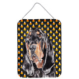 Caroline'S Treasures Coonhound Halloween Candy Corn Aluminium Metal Wall Or Door Hanging Prints, 16 X 12