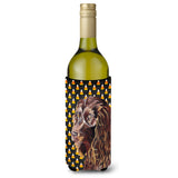 Boykin Spaniel Halloween Candy Corn Wine Bottle Beverage Insulator Beverage Insulator Hugger