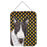 Caroline'S Treasures Sc9533Ds1216 Bull Terrier Halloween Candy Corn Aluminium Metal Wall Or Door Hanging Prints, 16 X 12