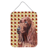 Caroline'S Treasures Irish Setter Fall Leaves Aluminium Metal Wall Or Door Hanging Prints, 16 X 12