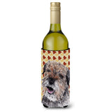 Border Terrier Fall Leaves Wine Bottle Beverage Insulator Beverage Insulator Hugger