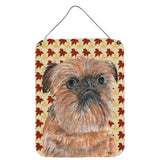 Caroline'S Treasures Sc9544Ds1216 Brussels Griffon Fall Leaves Aluminium Metal Wall Or Door Hanging Prints, 16 X 12