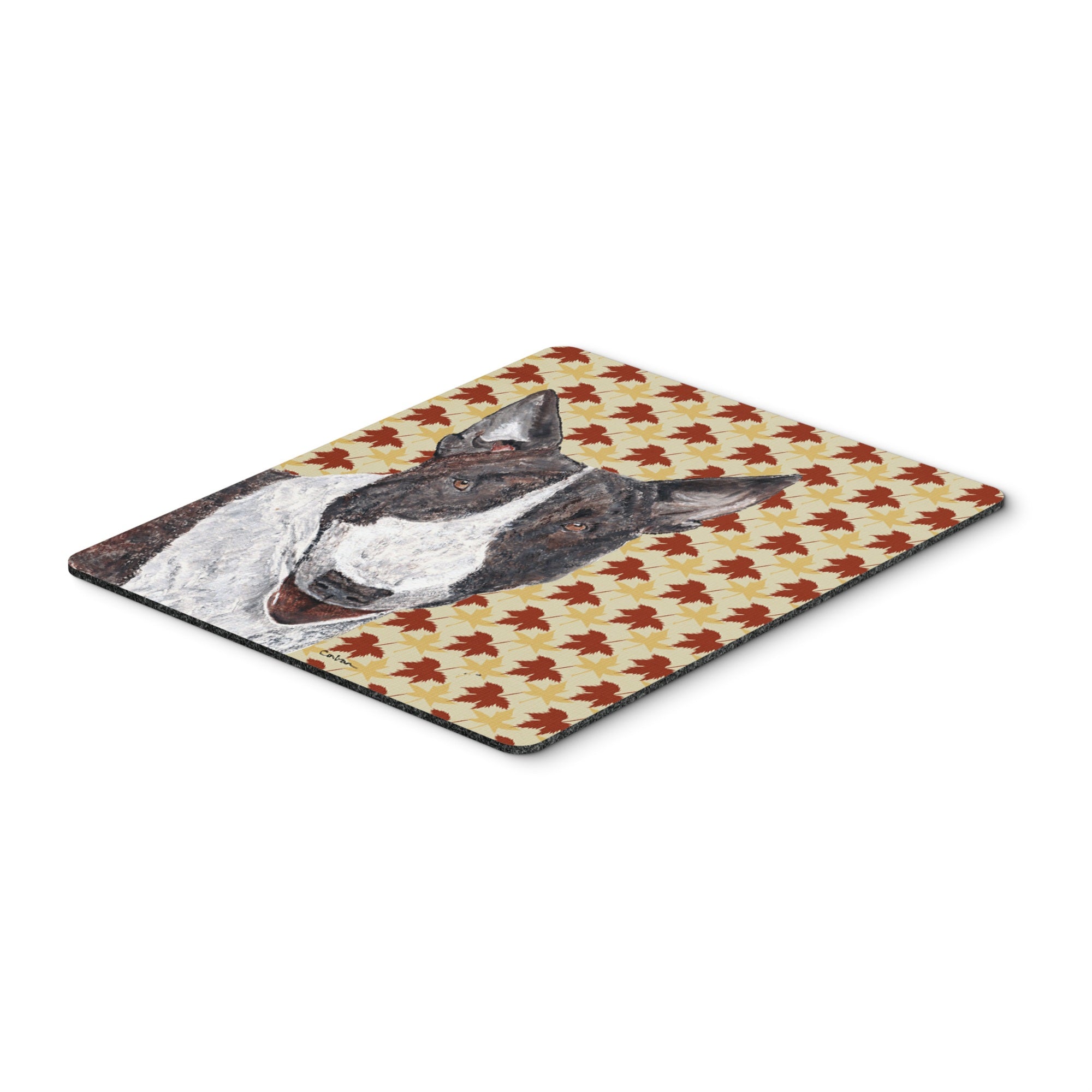 Caroline'S Treasures Bull Terrier Fall Leaves Mouse Pad/Hot Pad/Trivet (Sc9547Mp)