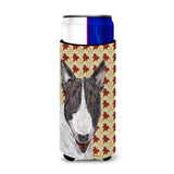 Bull Terrier Fall Leaves Ultra Beverage Insulators For Slim Cans