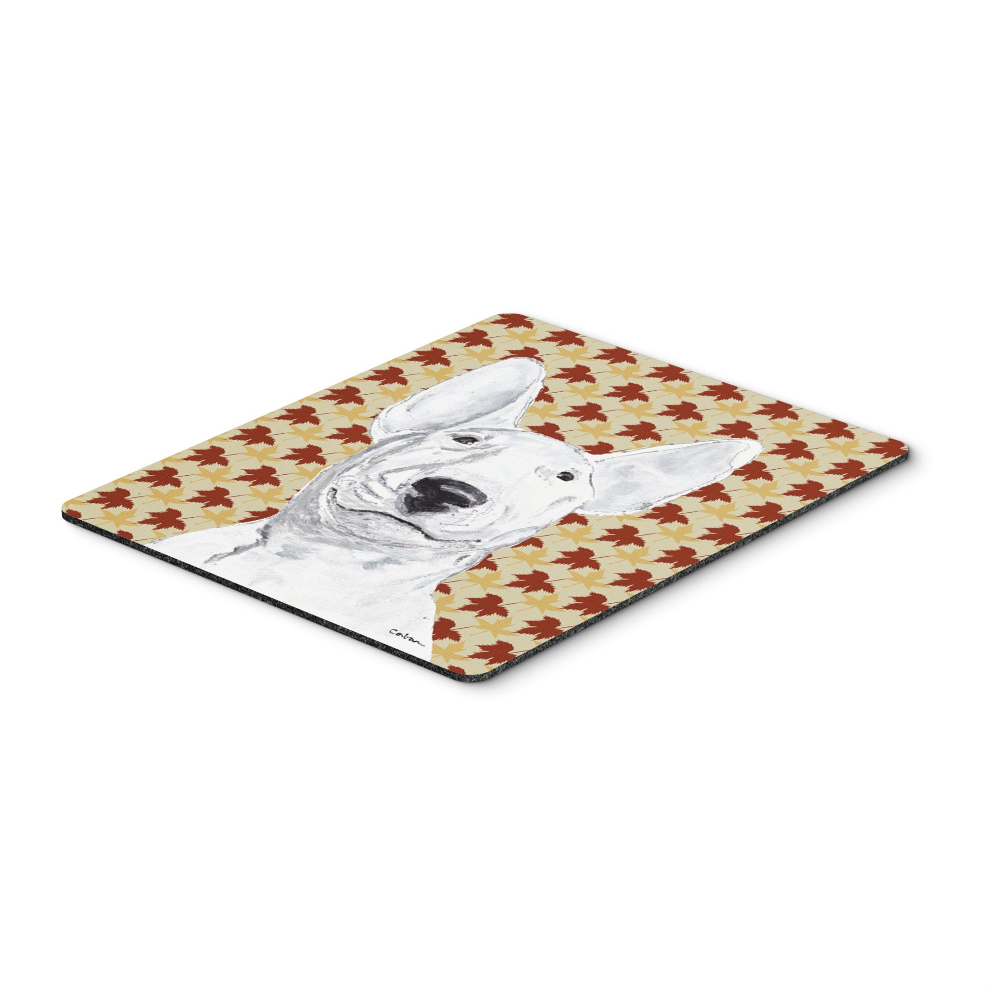 Caroline'S Treasures Bull Terrier Fall Leaves Mouse Pad/Hot Pad/Trivet (Sc9548Mp)