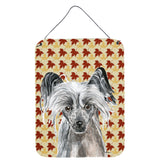 Caroline'S Treasures Chinese Crested Fall Leaves Aluminium Metal Wall Or Door Hanging Prints, 16 X 12