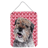 Caroline'S Treasures Border Terrier Valentine'S Love Aluminium Metal Wall Or Door Hanging Prints, 16 X 12