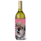 Border Terrier Valentine'S Love Wine Bottle Beverage Insulator Beverage Insulator Hugger