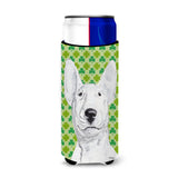 Bull Terrier St Patrick'S Irish Ultra Beverage Insulators For Slim Cans