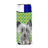 Chinese Crested St Patrick'S Irish Ultra Beverage Insulators For Slim Cans