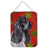 Caroline'S Treasures Sc9582Ds1216 Cocker Spaniel Red Snowflake Christmas Wall Or Door Hanging Prints, 16 X 12
