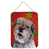 Caroline'S Treasures Border Terrier Red Snowflake Christmas Wall Or Door Hanging Prints, 16 X 12