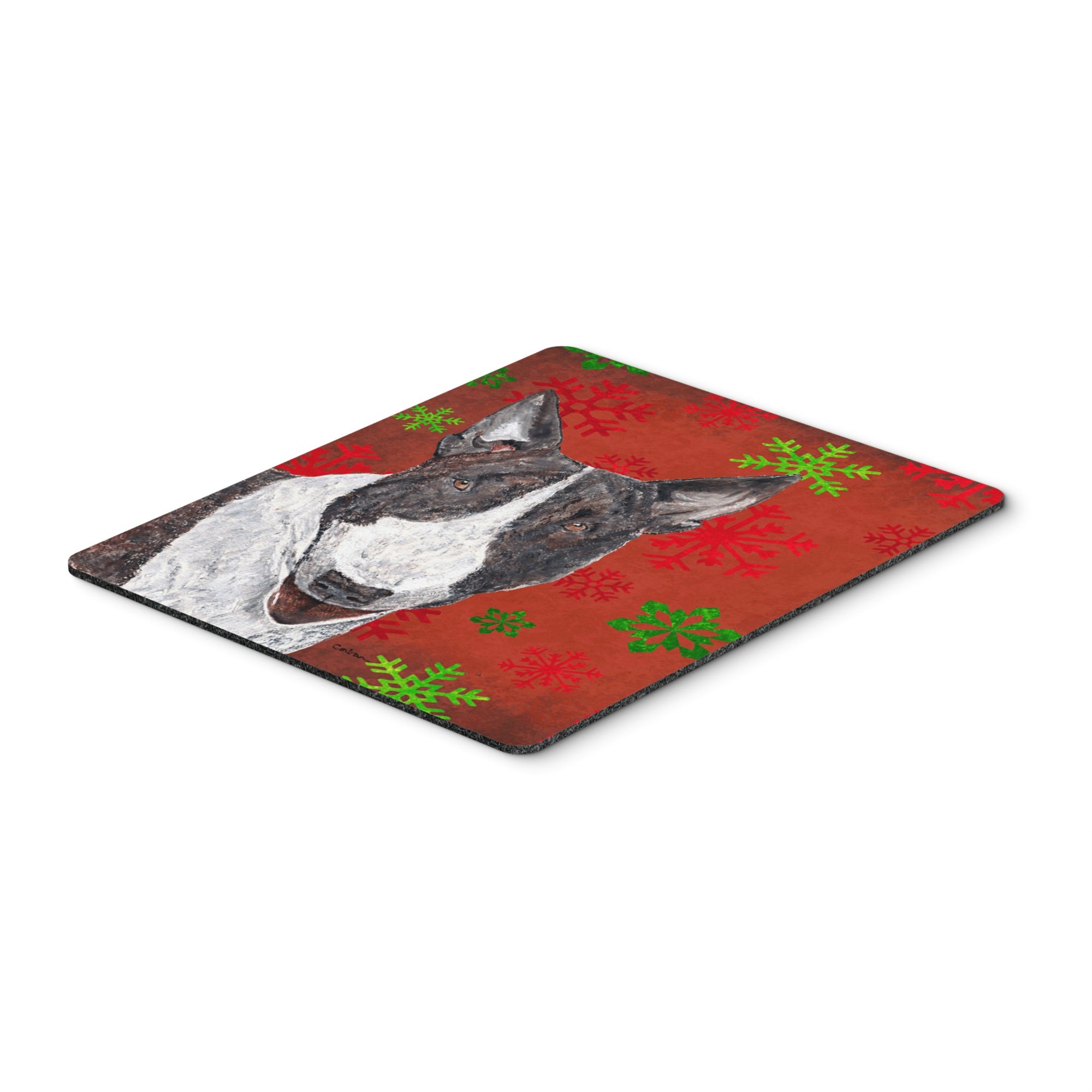 Caroline'S Treasures Bull Terrier Red Snowflake Christmas Mouse Pad/Hot Pad/Trivet (Sc9589Mp)