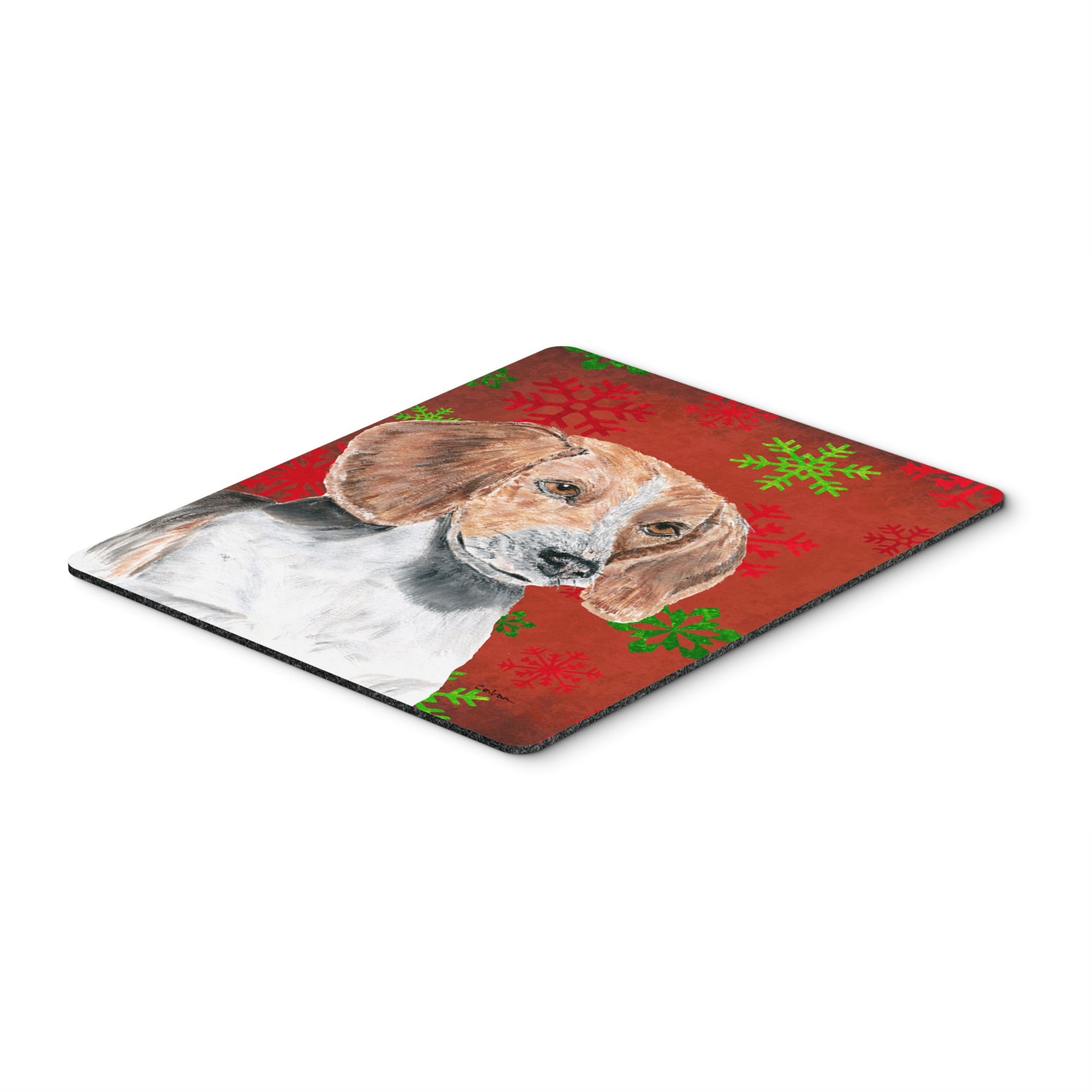 Caroline'S Treasures English Foxhound Red Snowflake Christmas Mouse Pad/Hot Pad/Trivet (Sc9593Mp)