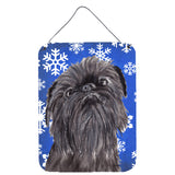 Caroline'S Treasures Sc9601Ds1216 Brussels Griffon Blue Snowflake Winter Wall Or Door Hanging Prints, 16 X 12