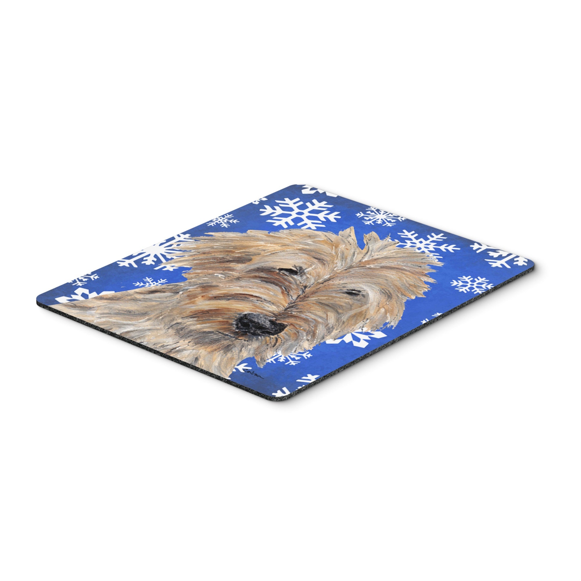 Caroline'S Treasures Goldendoodle Blue Snowflake Winter Mouse Pad/Hot Pad/Trivet (Sc9605Mp)