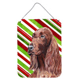 Caroline'S Treasures Irish Setter Candy Cane Christmas Aluminium Metal Wall Or Door Hanging Prints, 16 X 12