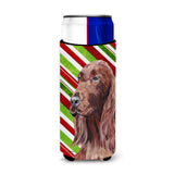 Irish Setter Candy Cane Christmas Ultra Beverage Insulators For Slim Cans