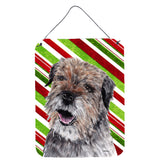Caroline'S Treasures Border Terrier Candy Cane Christmas Aluminium Metal Wall Or Door Hanging Prints, 16 X 12