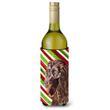Boykin Spaniel Candy Cane Christmas Wine Bottle Beverage Insulator Beverage Insulator Hugger