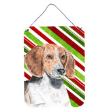 Caroline'S Treasures English Foxhound Candy Cane Christmas Wall Or Door Hanging Prints, 16 X 12