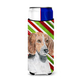English Foxhound Candy Cane Christmas Ultra Beverage Insulators For Slim Cans
