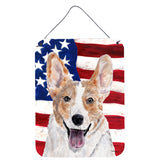 Caroline'S Treasures Cardigan Corgi With American Flag Usa Wall Or Door Hanging Prints, 16 X 12