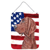 Caroline'S Treasures Redbone Coonhound With American Flag Usa Wall Or Door Hanging Prints, 16 X 12