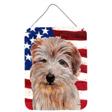 Caroline'S Treasures Norfolk Terrier With American Flag Usa Wall Or Door Hanging Prints, 16 X 12