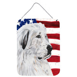 Caroline'S Treasures Great Pyrenees With American Flag Usa Wall Or Door Hanging Prints, 16 X 12