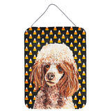 Caroline'S Treasures Red Miniature Poodle Candy Corn Halloween Wall Or Door Hanging Prints, 16 X 12