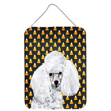 Caroline'S Treasures White Toy Poodle Candy Corn Halloween Wall Or Door Hanging Prints, 16 X 12