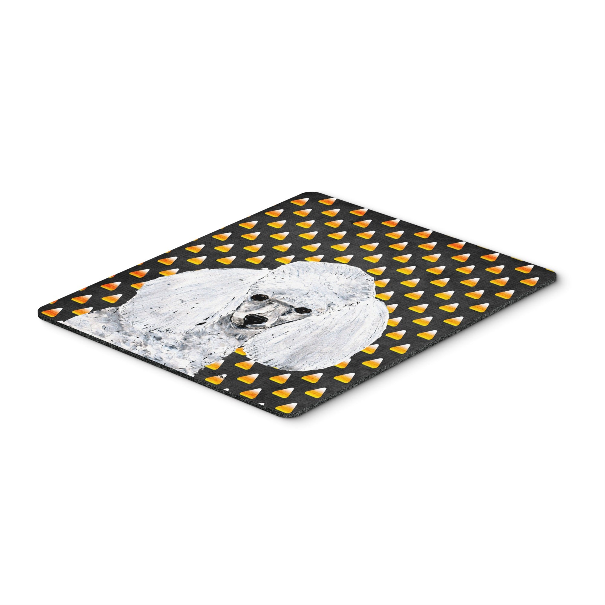 Caroline'S Treasures White Toy Poodle Candy Corn Halloween Mouse Pad/Hot Pad/Trivet (Sc9653Mp)