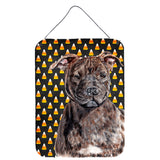 Caroline'S Treasures Sc9657Ds1216 Staffordshire Bull Terrier Staffie Candy Corn Halloween Wall Or Door Hanging Prints, 16
