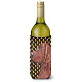 Redbone Coonhound Candy Corn Halloween Wine Bottle Beverage Insulator Hugger Sc9659Literk